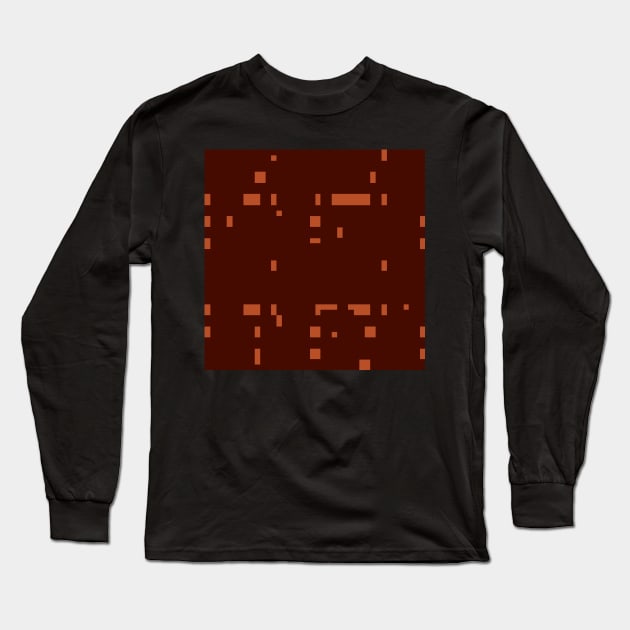 Dark Orthogonal pattern  - Organge brown Long Sleeve T-Shirt by Motiondust